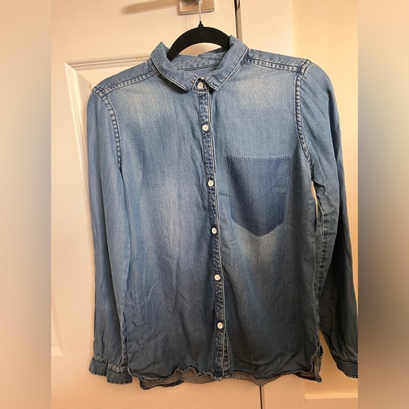 Calvin Klein Denim Button-Up Shirt, Size Extra Small - Picture 2 of 8